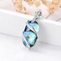 wholesale 925 Sterling Silver Abalone Shell Teardrop Pendant Necklace for Women Mother's Day Gifts-0-4