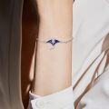 wholesale 925 Sterling Silver Dolphin & Heart Charm Bracelet for Women - Adjustable Length s-0-1