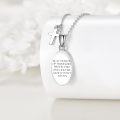 wholesale 925 Sterling Silver 925 Oval St. Christopher Pendant & Cross Charm Necklace-0-3