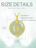 TOUPOP 14K Gold Plated Sterling Silver Jade Lotus Necklace For Women-0-4