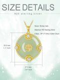 TOUPOP 14K Gold Plated Sterling Silver Jade Lotus Necklace For Women-0-4