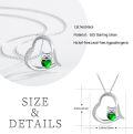 wholesale 925 Sterling Silver Green Crystal Cat Pendant Necklace for Women - Cat Lovers -0-3