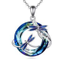 wholesale 925 Sterling Silver I Love You Dragonfly Pendant Necklace-3- Dragonfly Necklace