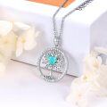 wholesale 925 Sterling Silver Heart-Shaped Turquoise Tree of Life Pendant Necklace s for Women-0-1