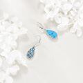 wholesale 925 Sterling Silver Turquoise Filigree Teardrop Leverback Earrings-0-3