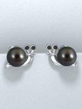wholesale 925 Sterling Silver Black Pearl Stud Earrings with Starfish Design Gift for Women and Mom-0-2
