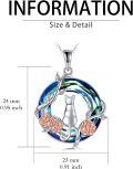 wholesale 925 Sterling Silver Round Blue Crystal Rose Flower Cat Pendant Necklaces for Women Girls Gifts Jewelry Mothers Day Presents-0-5