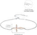 wholesale 925 Sterling Silver Infinity Faith Cross Angel Wing Ankle Bracelet - Religious s for Women-0-1