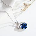 wholesale 925 Sterling Silver Cat Mom Baby Sleeping With Yellow Crystal Pendant Necklace-0-53