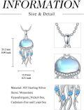 wholesale 925 Sterling Silver Moonstone Jellyfish Pendant Necklace for Women-0-3
