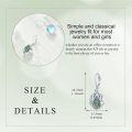 wholesale 925 Sterling Silver Green Opalite Moonstone Frog Leverback Drop Earrings Gift for Women Girls-0-2