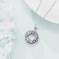 wholesale 925 Sterling Silver Rainbow Crystal Circle Pendant Necklace for Women-0-3