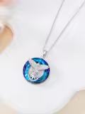TOUPOP Sterling Silver Crystal Compass Necklace Gift For Women-0-2