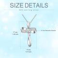 wholesale 925 Sterling Silver 925 with White Cubic Zirconia Pendant Necklaces for Women s - Elegant Cross Design Chain Length: Adjustable from 46cm to 73cm (18-29 inches)-0-4