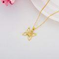 wholesale 14K Gold Natural Diamond Butterfly Pendant Necklace 16+2 inch Chain for Women-0-2