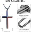 wholesale  American Flag Cross Pendant Necklace with 3MM Cuban Link Chain (24)-0-4