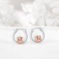 wholesale 925 Sterling Silver Bulldog Huggie Hoop Earrings for Women Girls  48x36mm-0-2