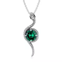 wholesale Metal Stone Snake Birthstone Pendant Necklace for Women-May