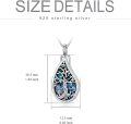 wholesale TOUPOP Teardrop Tree Of Life Urn Necklace For Ashes 925 Sterling Silver Gemstone Tree Of Life Cremation Jewelry With Funnel Filler Memorial Jewelry Gifts For Women Men -0-5