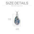 TOUPOP Sterling Silver Gemstone Teardrop Tree Of Life Urn Necklace-0-5