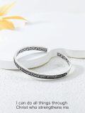 wholesale Sterling Silver Celtic Strength Mantra Cuff Bracelet Poiuy Inspirational Jewelry Gift-0-41