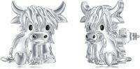 wholesale 925 Sterling Silver Cow Stud Earrings for Women -Highland Cow_A