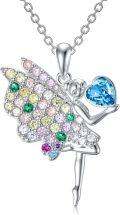 wholesale TOUPOP Fairy Necklace Sterling Silver Fairy Butterfly Angel Pendant Necklace Christmas Birthday Jewelry Gifts For Women Her Daughter Sister -0-0