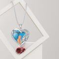 wholesale 925 Sterling Silver Turquoise Heart-Shaped Dragon Pendant Necklace Gift for Wife/Mom-0-1