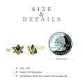 wholesale 925 Sterling Silver Black Pyramid V-shaped Earrings-0-2