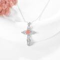 wholesale 925 Sterling Silver Cross Necklace with Bee Rose Hummingbird Butterfly Cardinal Christian Jewelry Gifts for Women-0-2
