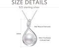 wholesale 925 Sterling Silver Infinity Teardrop Freshwater Pearl & Cubic Zirconia Pendant Necklace for Women-0-4