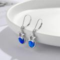 wholesale 925 Sterling Silver White Gold Plated Star Blue Opal Drop Earrings For Women-0-2