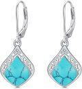 wholesale 925 Sterling Silver Teardrop White Opal Dangle Earrings for Women-0-6