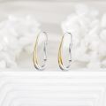 wholesale 925 Sterling Silver Split Color Hoop Earrings for Women and Girls -0-3