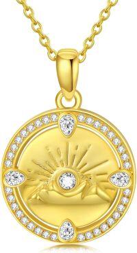 wholesale Gold-Plated 925 Sterling Silver Sun and Moon Mountain Coin Pendant Necklace for Women-Mountain Necklace