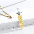 wholesale Gold 925 Sterling Silver Skull Bullet Hourglass Cylinder Urn Necklace for Ashes Jewelry Memorial Keepsake Pendant with Funnel and Fill Tool 24 Chain -0-1