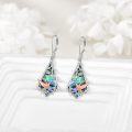 wholesale 925 Sterling Silver Hummingbird Abalone Shell Drop Dangle Leverback Earrings for Women Girls Gifts 3cm Long-0-1
