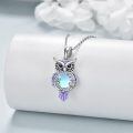 wholesale 925 Sterling Silver Black Onyx Filigree Owl Pendant Necklace for Women-0-14