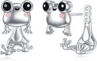 wholesale 925 Sterling Silver Adorable Frog Stud Earrings for Women and Girls-Frog