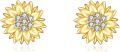 wholesale 925 Sterling Silver Gold Plated Sunflower Stud Earrings with Cubic Zirconia for Women-0-0