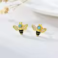TOUPOP 925 Sterling Silver Cute Animal Stud Earrings Butterfly Bee Dinosaur-0-4