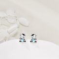 wholesale 925 Sterling Silver Moonstone Fox Stud Earrings-0-2