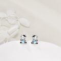 wholesale 925 Sterling Silver Moonstone Fox Stud Earrings-0-2