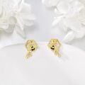 wholesale 925 Sterling Silver Plated Gold Honey Bee Stud Earrings - Cute Insect  for Women Girls-0-1