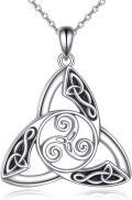 wholesale 925 Sterling Silver Triquetra Pendant Necklaces for Women Celtic Knot Lucky Charm s 45cm Chain Length-0-0