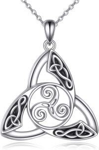 wholesale 925 Sterling Silver Triquetra Pendant Necklaces for Women Celtic Knot Lucky Charm s 45cm Chain Length-Irish Trinity Celtic Knot Necklace A