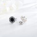 wholesale 925 Sterling Silver Celtic Knot Black Onyx Stud Earrings 6mm Round Gothic Jewelry for Women and Men-0-4