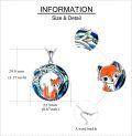 wholesale 925 Sterling Silver Fox Crystal Pendant Necklace - Cute Animal  for Women and Girls-0-3