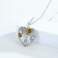 wholesale 925 Sterling Silver Tree of Life Sunflower Pendant Necklace for Women Girls  45cm Chain Length-0-1
