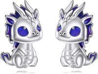 wholesale 925 Sterling Silver Dragon Moonstone Stud Earrings for Women Girls Gift Idea-Dragon earrings